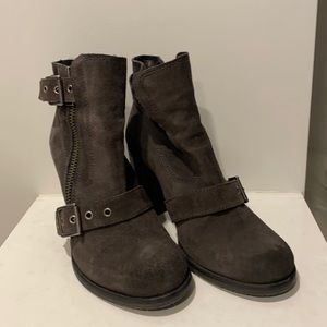 All Saints suede booties, gray